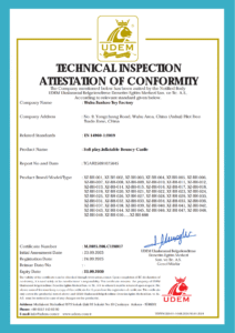 EN 14960 Technical Inspection Attestation of Conformity